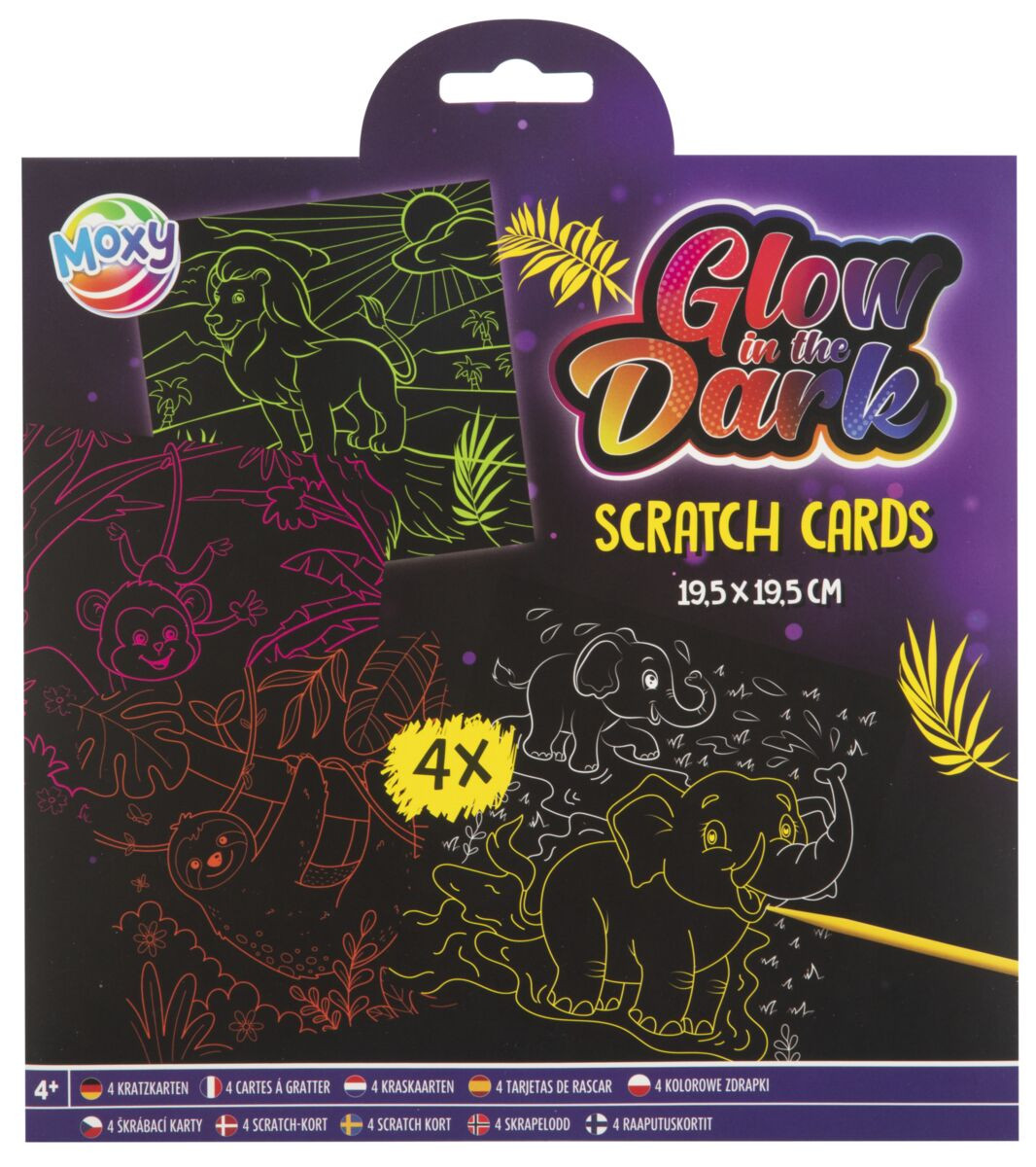 Creative set scratch off pictures glowing