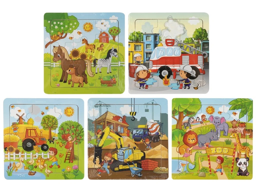 Wooden board puzzle 9 pieces 15x15 cm