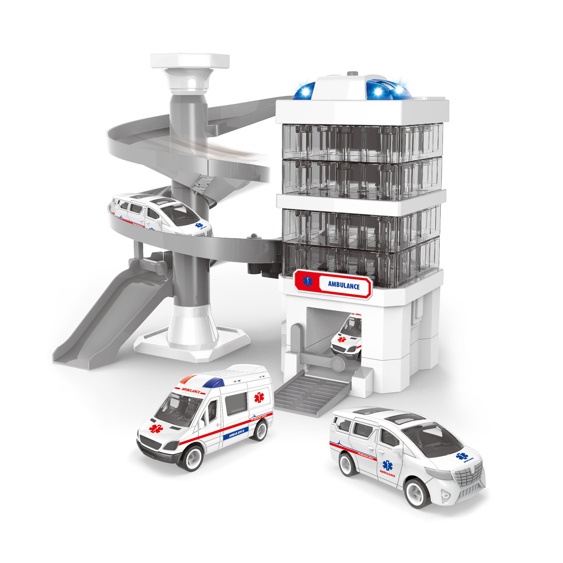 Multi-storey hospital with cars