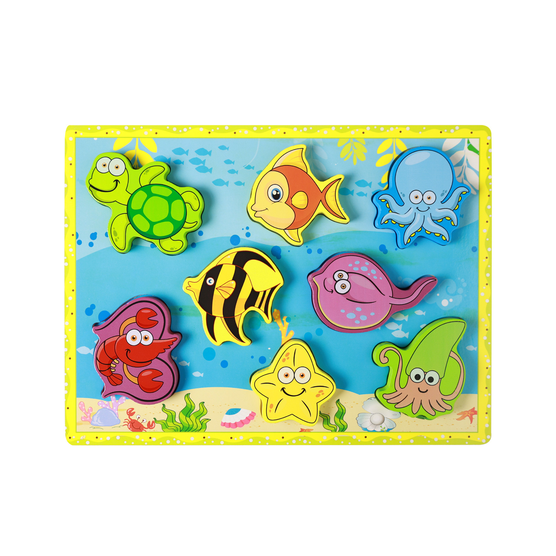 Wooden puzzle underwater world