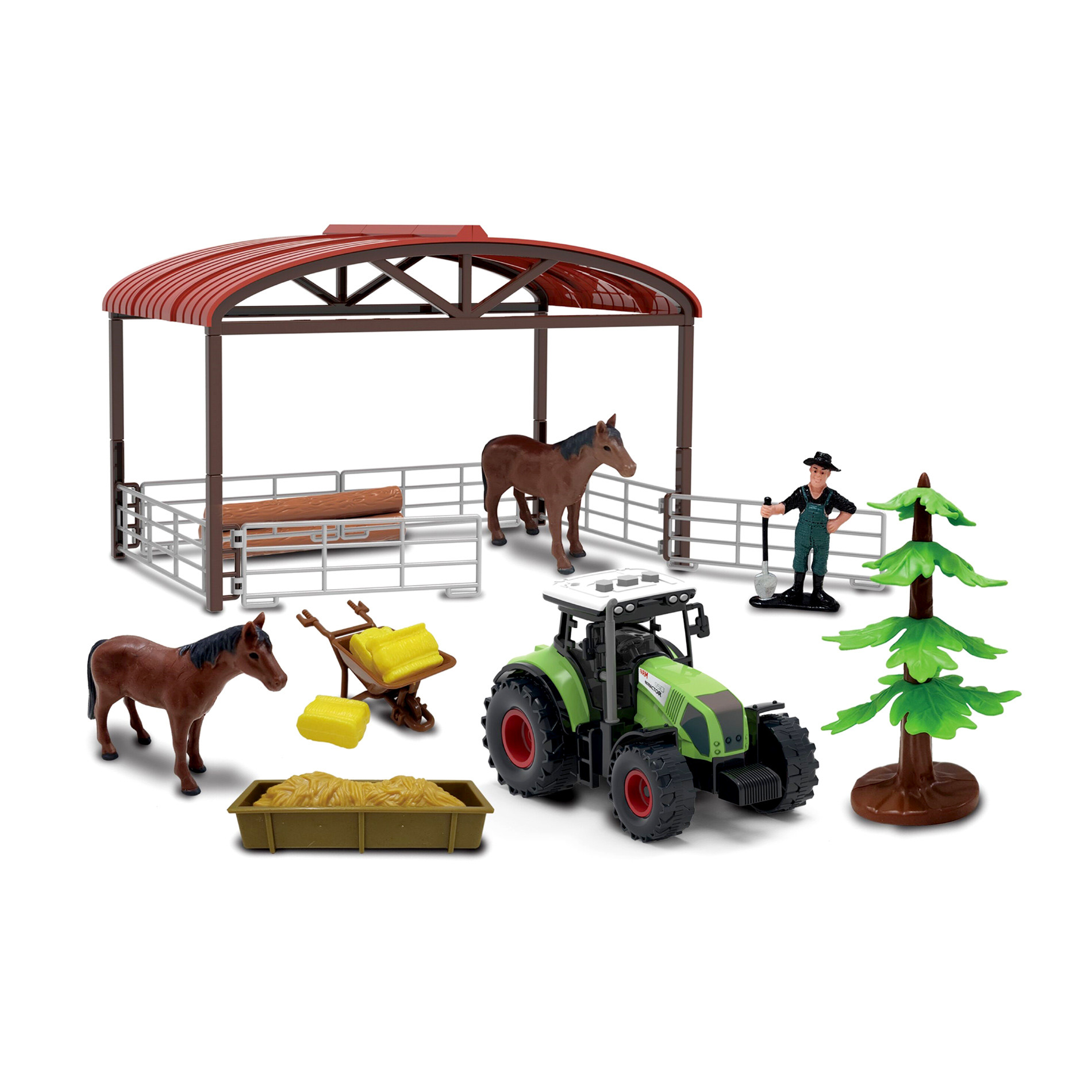 Tractor with horse pen and accessories