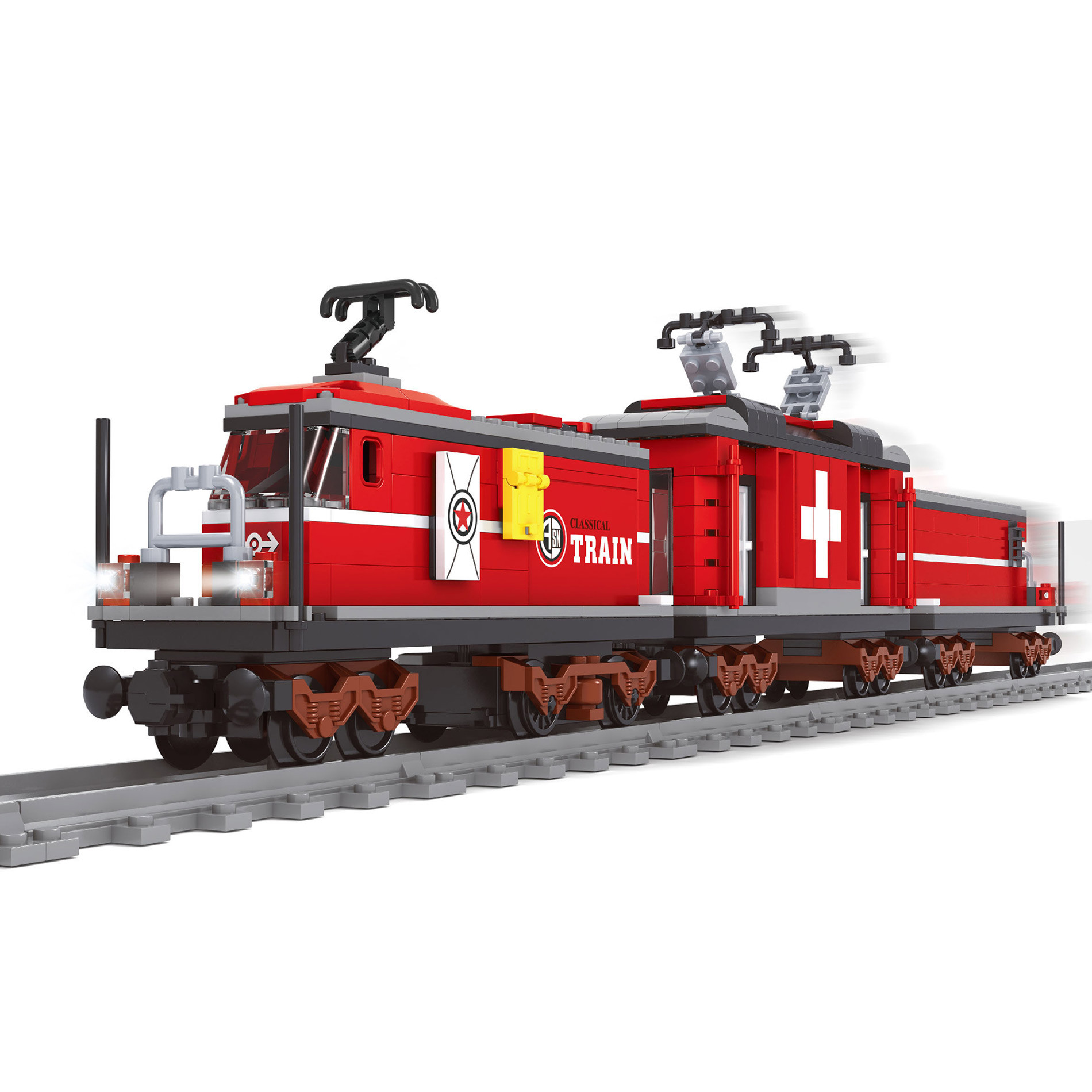 Building kit batterypowered train 529pcs