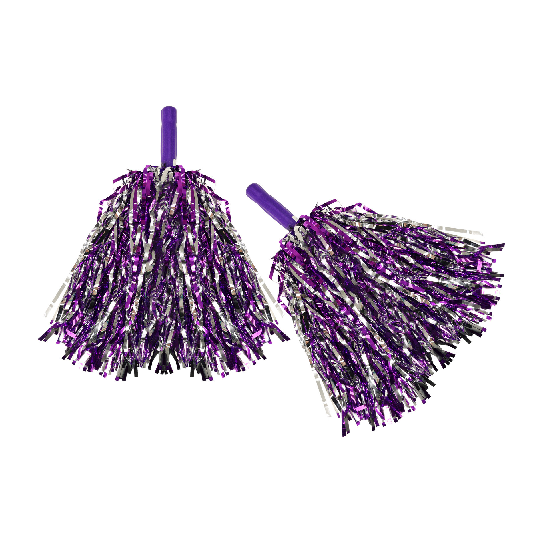 Purple-silver pom pom waver