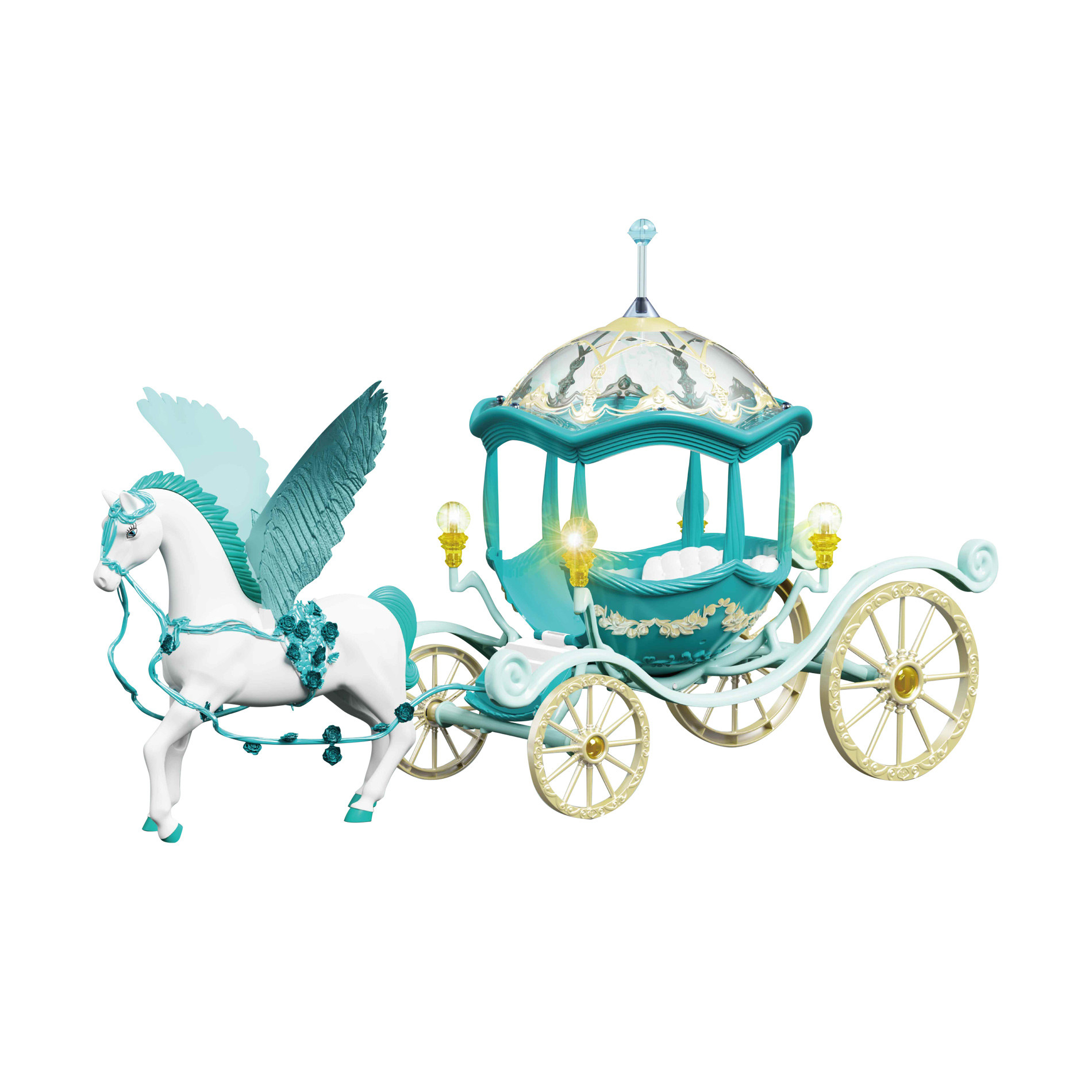 Carriage with winged horse and light