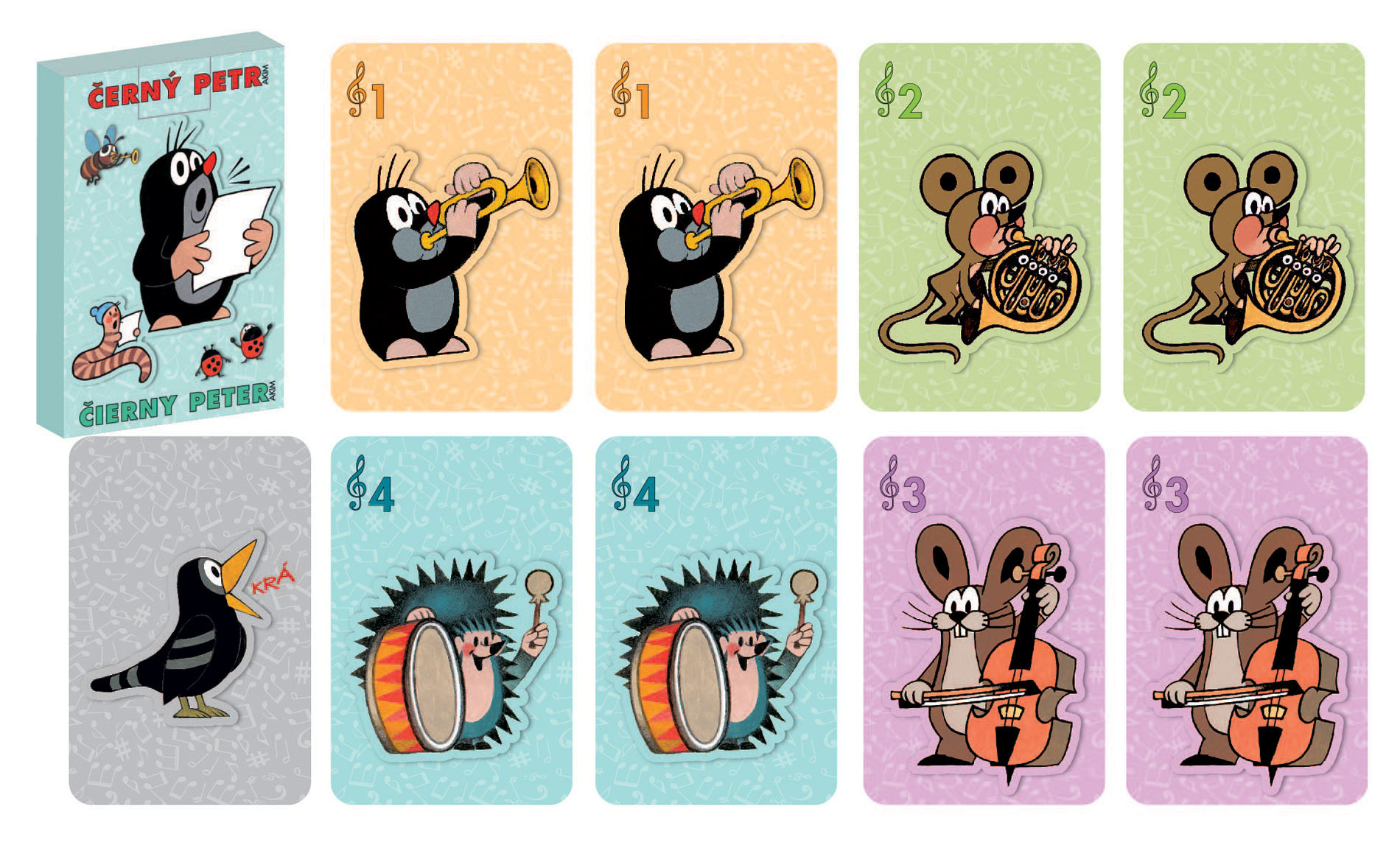 Cards Černý Petr Krtek musicians