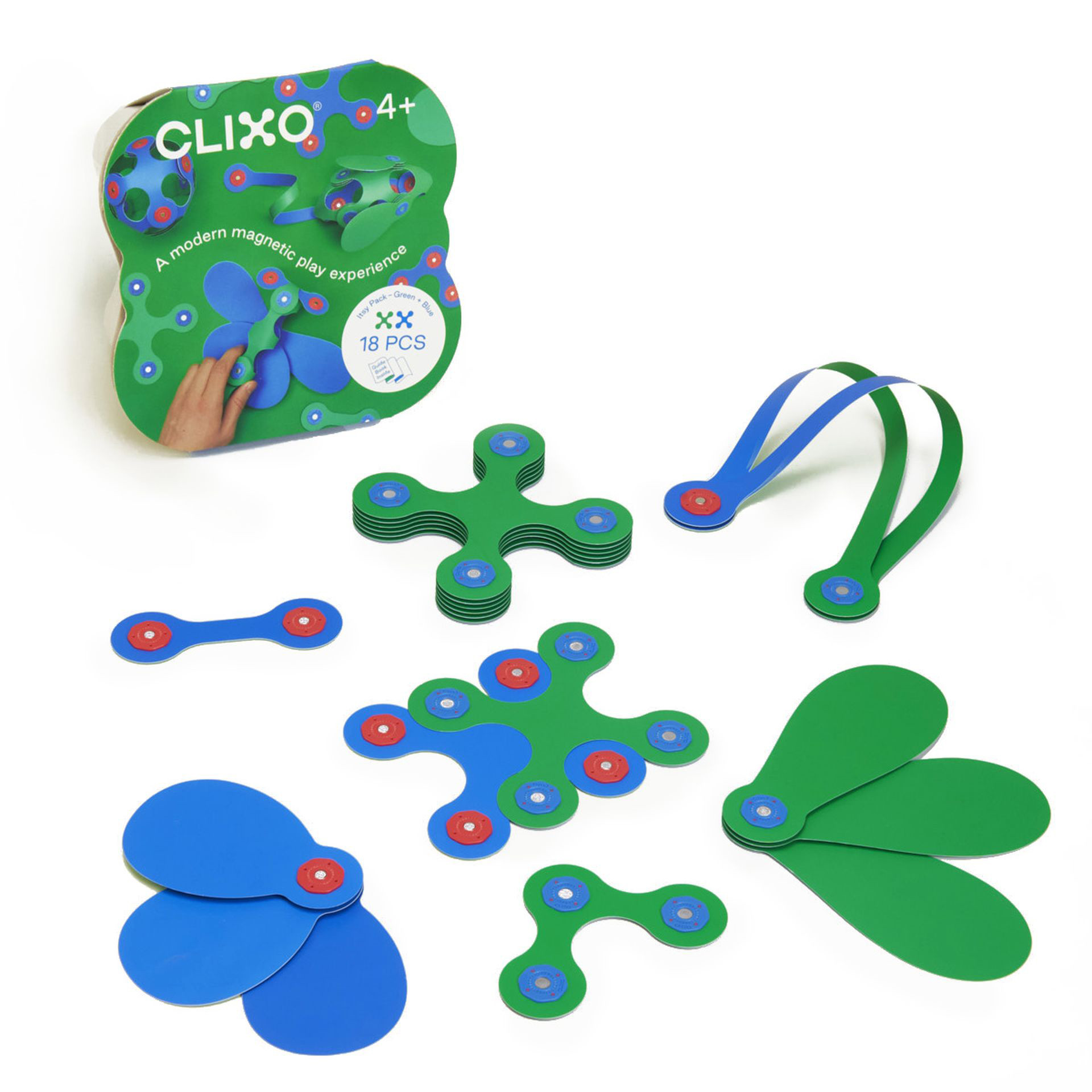 CLIXO Itsy Green & Blue - 18 pieces