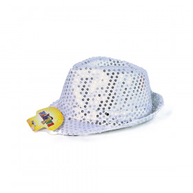 the silver disco hat with LED