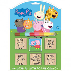 5+1 stamps with Peppa Pig wax