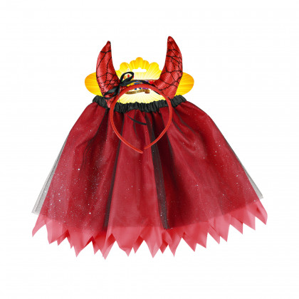 Tutu skirt 30 cm with devil headband
