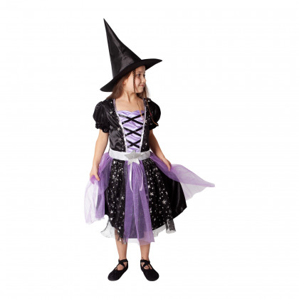Witch costume black-purple (M) EKO